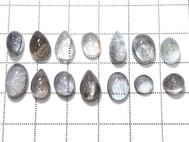 High Quality Aquamarine AAA- Cabochon Moss 14pcs Set NO.5 [One of a kind]