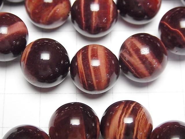 Red Tiger's Eye AAA Round 14mm 1strand beads (Bracelet)