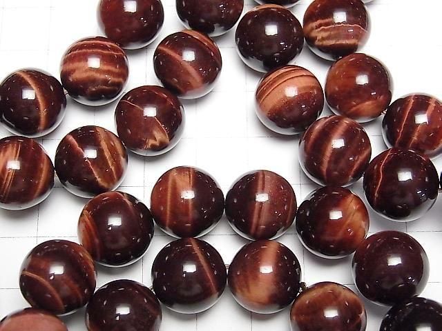 Red Tiger's Eye AAA Round 14mm 1strand beads (Bracelet)