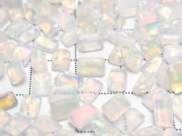 High Quality Ethiopian Opal AAA Loose Stone Rectangle Faceted 6x4mm 5pcs