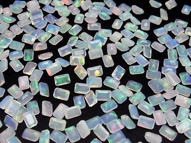 High Quality Ethiopian Opal AAA Loose Stone Rectangle Faceted 6x4mm 5pcs