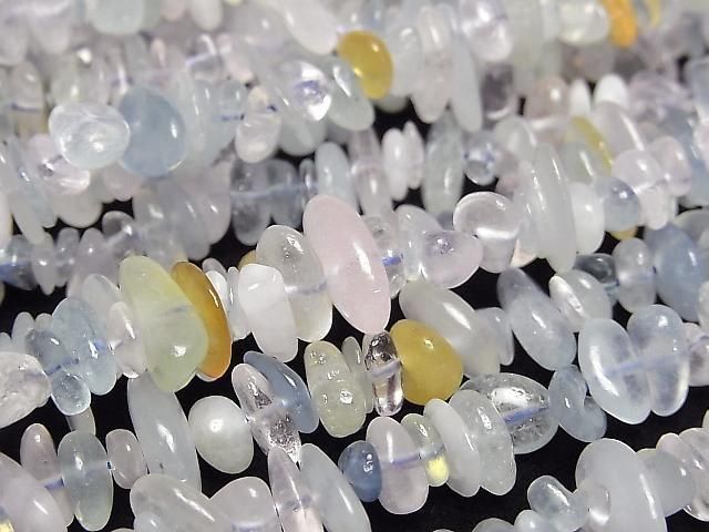 Beryl Mix (Multicolor Aquamarine) AA++ Chips (Small Nugget) 1 strand beads (approx. 15 inches/38 cm)
