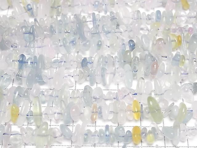 Beryl Mix (Multicolor Aquamarine) AA++ Chips (Small Nugget) 1 strand beads (approx. 15 inches/38 cm)