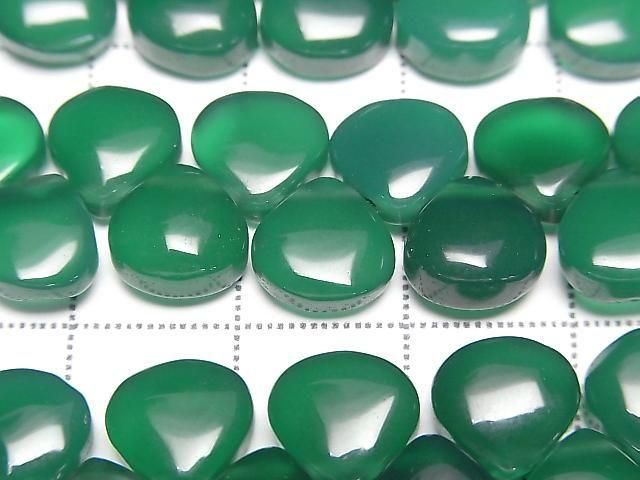 High Quality Green Onyx AAA Chestnut (Smooth) 8x8mm half or 1strand beads (aprx.7inch/18cm)