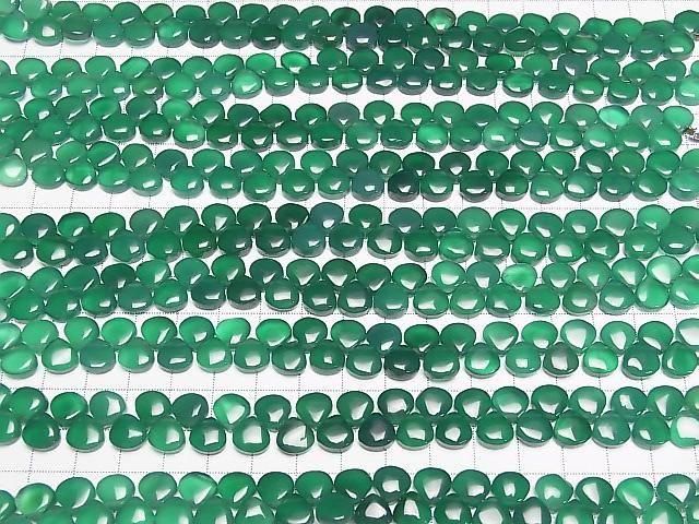 High Quality Green Onyx AAA Chestnut (Smooth) 8x8mm half or 1strand beads (aprx.7inch/18cm)