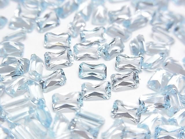 High Quality Sky Blue Topaz AAA Loose Stone Rectangle Faceted 5x3mm 10pcs