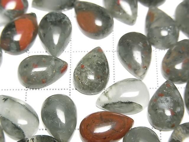 African Bloodstone Pear shape Cabochon 12x8mm 4pcs