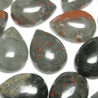 Afrikanischer Blutstein Tropfenform Cabochon 18x13mm 3Stück
