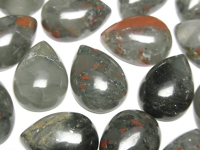 African Bloodstone Pear shape Cabochon 18x13mm 3pcs