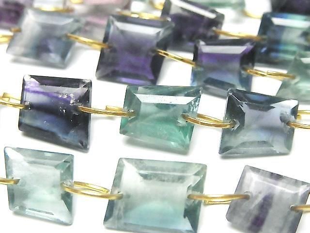 High Quality Multicolor Fluorite AAA Fancy Shape Cut [Double Hole] 1 Strand (7pcs)