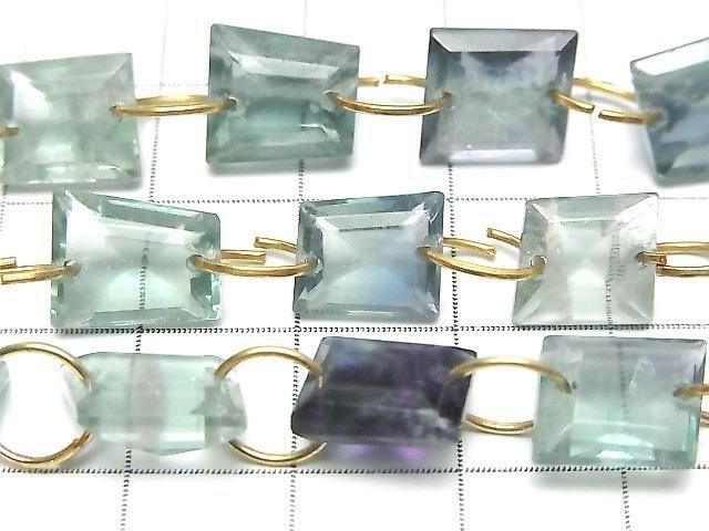 High Quality Multicolor Fluorite AAA Fancy Shape Cut [Double Hole] 1 Strand (7pcs)