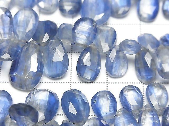 Kyanite AA++ Pear shape Faceted Briolette half or 1strand beads (aprx.7inch/18cm)