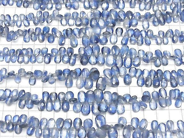 Kyanite AA++ Pear shape Faceted Briolette half or 1strand beads (aprx.7inch/18cm)
