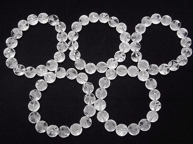Dragon (Four Divine Beasts) Carved! Crystal AAA- Round 12mm 1/4 or 1strand beads (Bracelet)