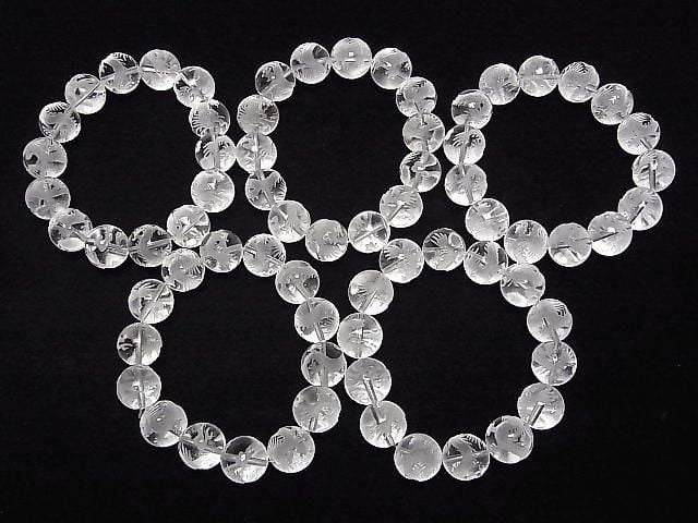 Dragon (Four Divine Beasts) Carved! Crystal AAA- Round 14mm 1/4 or 1strand beads (Bracelet)