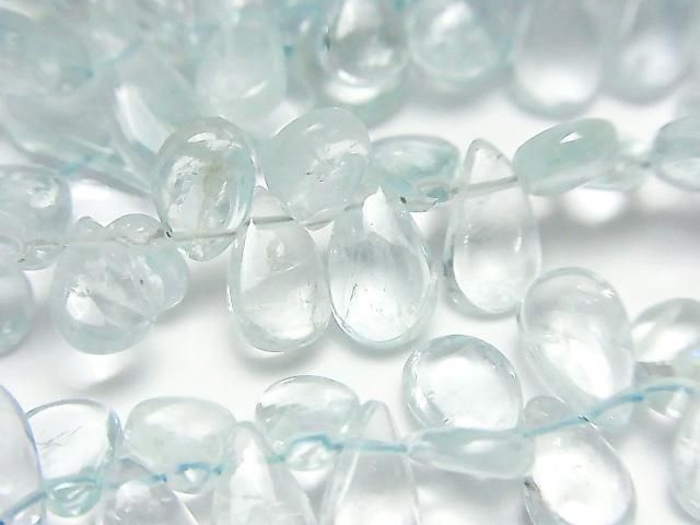 Aquamarine AA++ Pear shape (Smooth) half or 1strand beads (aprx.6inch/14cm)