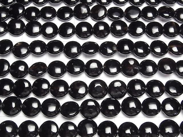 Onyx Coin 14x14mm half or 1strand beads (aprx.14inch/34cm)