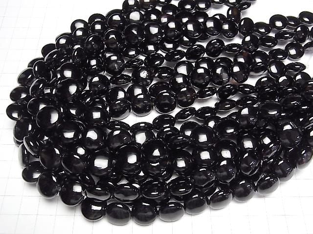 Onyx Coin 14x14mm half or 1strand beads (aprx.14inch/34cm)