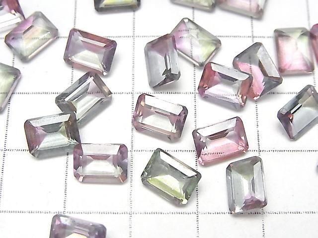 High Quality Mystic Topaz AAA Loose Stone Rectangle Faceted 8x6mm 2pcs