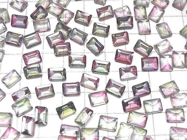 High Quality Mystic Topaz AAA Loose Stone Rectangle Faceted 8x6mm 2pcs