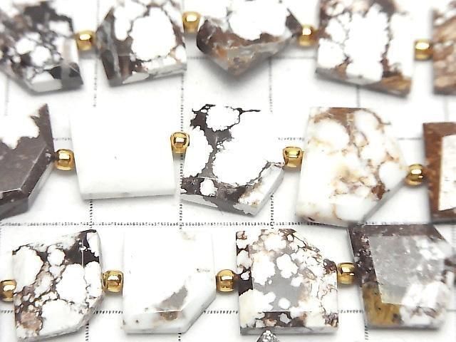 Wild Horse Rough Slice Faceted 1strand (15pcs )