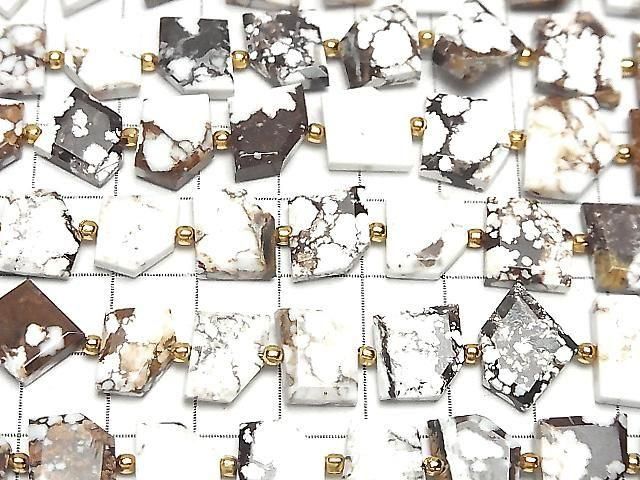 Wild Horse Rough Slice Faceted 1strand (15pcs )