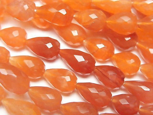 High Quality Carnelian AAA- Vertical Hole Faceted Drop half or 1strand beads (aprx.15inch/37cm)