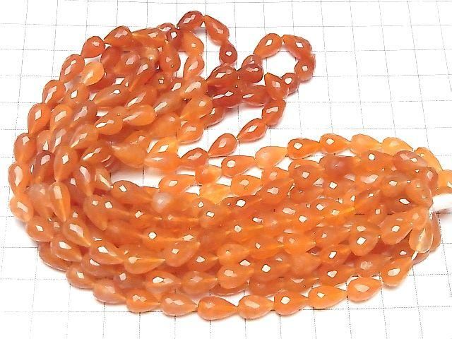 High Quality Carnelian AAA- Vertical Hole Faceted Drop half or 1strand beads (aprx.15inch/37cm)