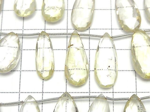 High Quality Lemon Quartz AAA- Pear shape Faceted Briolette 1strand (10pcs )