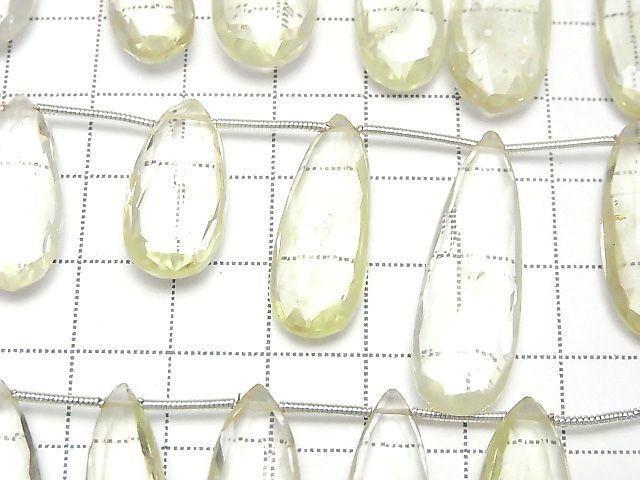 High Quality Lemon Quartz AAA- Pear shape Faceted Briolette 1strand (10pcs )