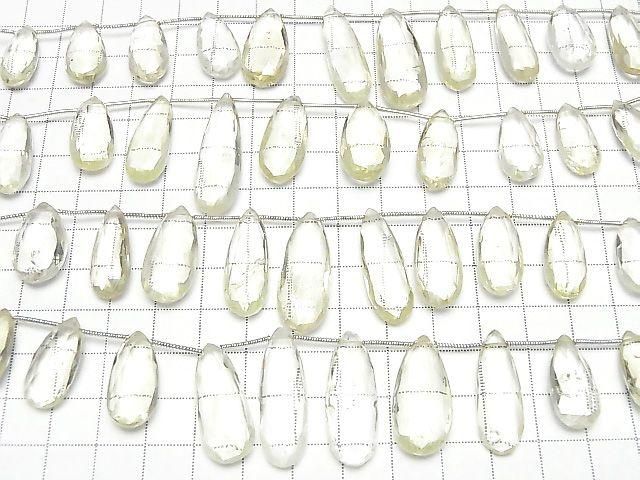 High Quality Lemon Quartz AAA- Pear shape Faceted Briolette 1strand (10pcs )