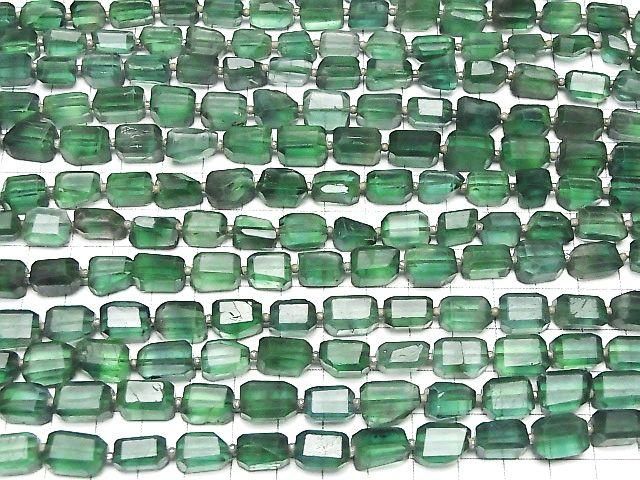 Fluorite Verte AAA - Pépites facettées 1 fil de perles (environ 9 pouces/22 cm)