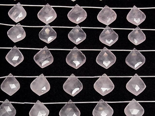 High Quality Rose Quartz AA++ Deformed Faceted Pear Shape 1strand (5pcs )