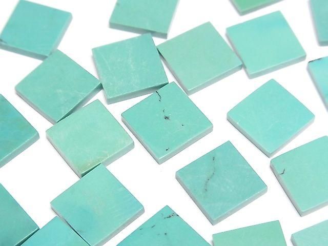 Turquoise AAA- Undrilled Flat Square 10x10mm 5pcs