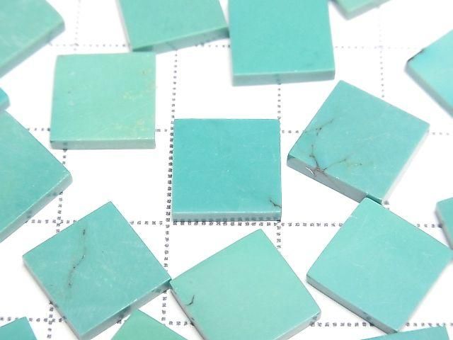 Turquoise AAA- Undrilled Flat Square 10x10mm 5pcs