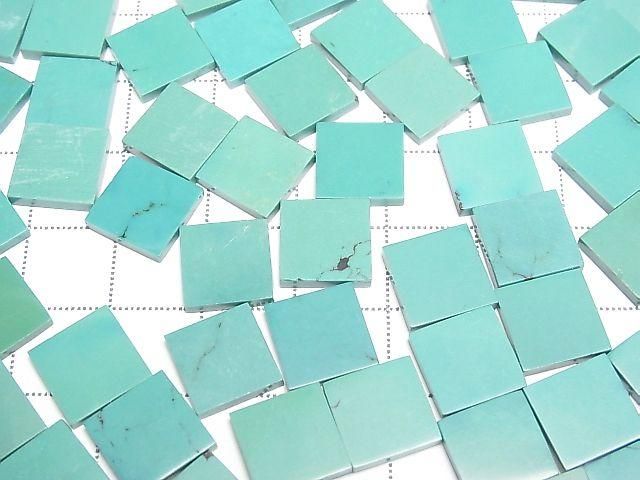 Turquoise AAA- Undrilled Flat Square 10x10mm 5pcs