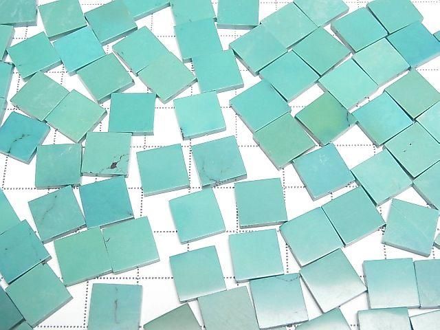 Turquoise AAA- Undrilled Flat Square 10x10mm 5pcs