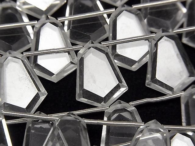 High Quality AAA Flat Hexagon Cut Crystal 16x12mm 1 Strand (6pcs)