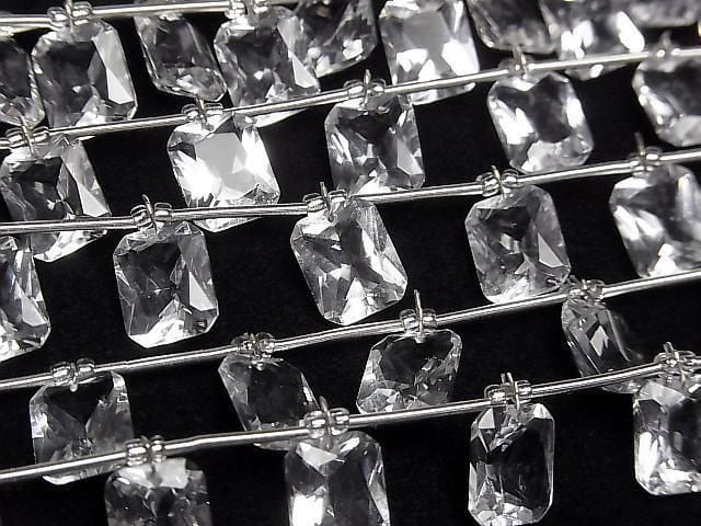 High Quality Crystal AAA Rectangle Faceted 10x8mm Half or 1 Strand (6pcs)