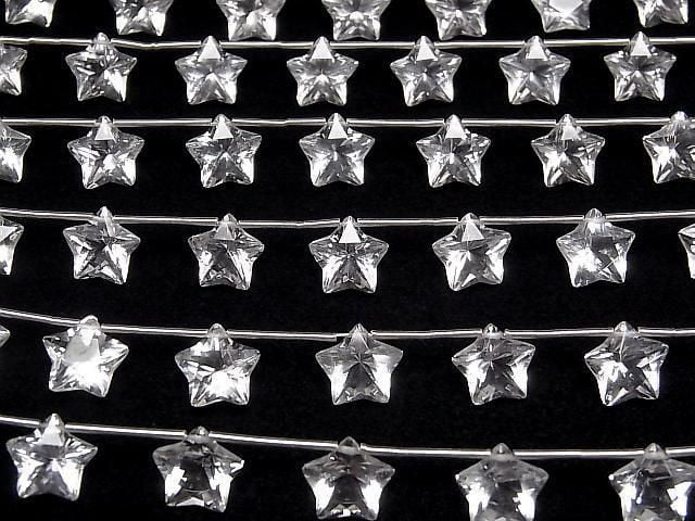 High Quality AAA Crystal Star Shape Faceted 10x10mm Half or 1 Strand (6pcs)