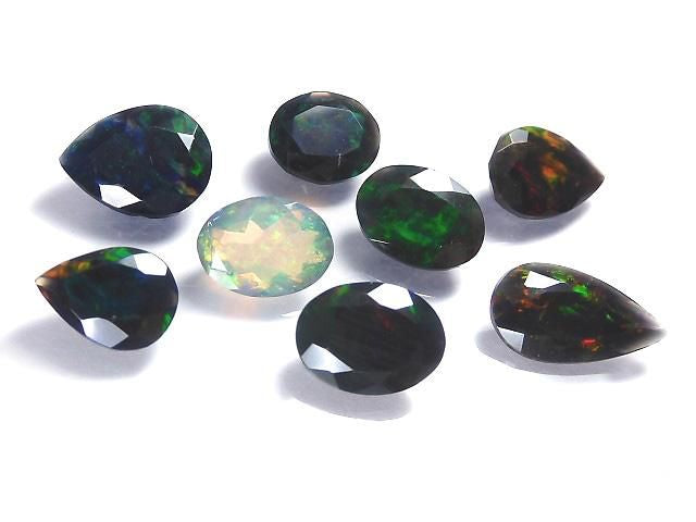 High Quality Black Opal AAA Loose Stone Faceted 8pcs Set NO.260 [One of a kind]