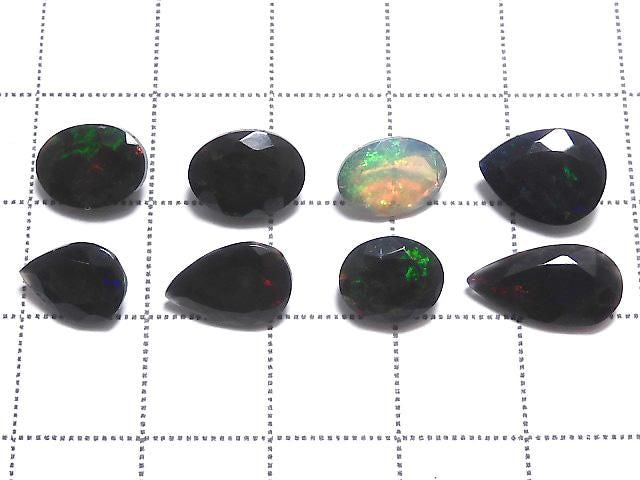 High Quality Black Opal AAA Loose Stone Faceted 8pcs Set NO.260 [One of a kind]