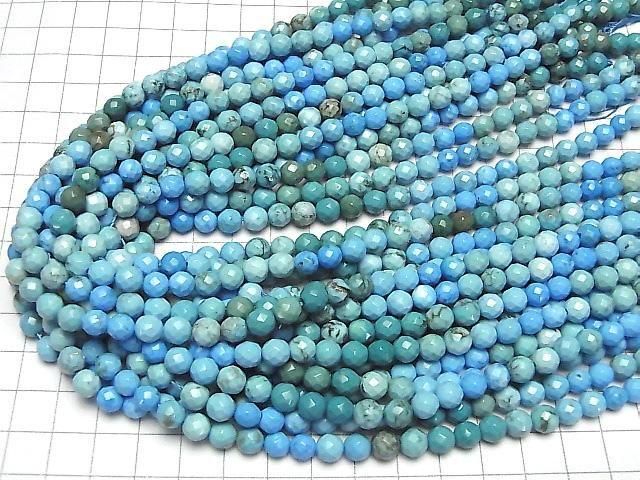 Magnesite Turquoise Faceted Round 6mm Color Gradation 1strand beads (aprx.14inch/35cm)