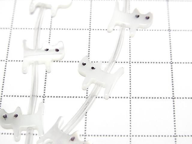 High-quality Mother of Pearl MOP AAA Cat Shape 11x9mm White Half or 1 Strand (Approx. 14pcs)
