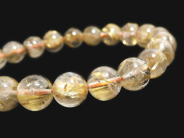 Rutilated Quartz AA++ Round 8.5mm 1strand beads (Bracelet) NO.12 [One of a kind]