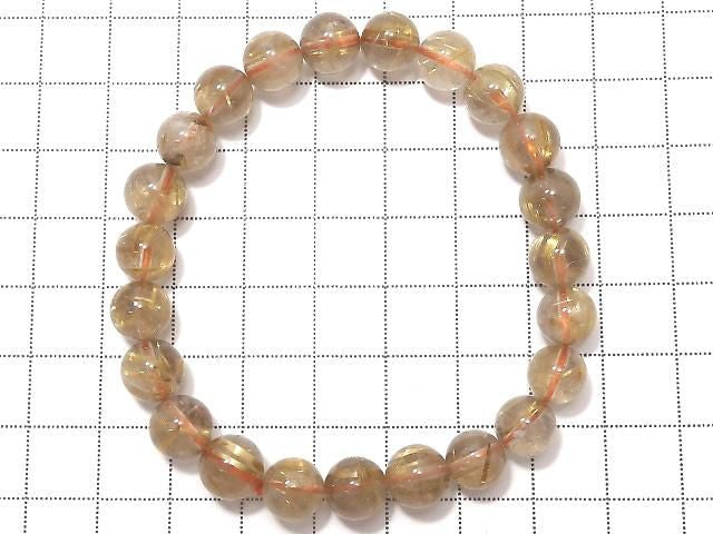 Rutilated Quartz AA++ Round 8.5mm 1strand beads (Bracelet) NO.12 [One of a kind]