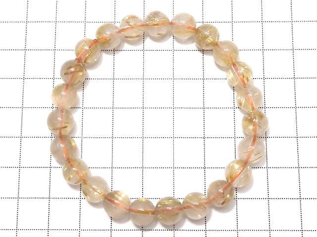 Rutilated Quartz AA++ Round 8.5mm 1strand beads (Bracelet) NO.13 [One of a kind]