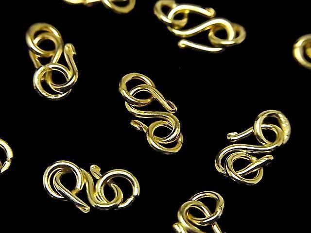 Silver 925 S Hook with Jump Ring 9.5x6mm 18KGP 1pc