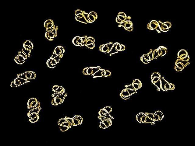 Silver 925 S Hook with Jump Ring 9.5x6mm 18KGP 1pc