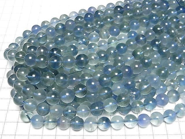 Blue-green Fluorite AAA Round 10mm half or 1strand beads (approx. 15 inches/36 cm)